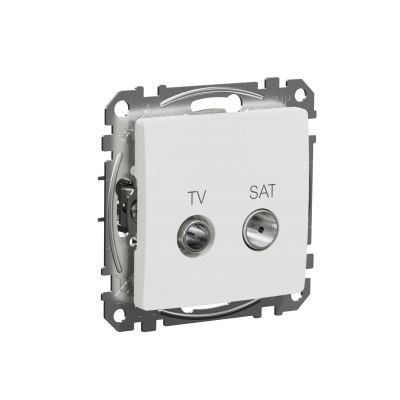 Sedna Design & Elements Gniazdo antenowe TV-SAT przelotowe 10dB białe SDD111478S SCHNEIDER (SDD111478S)
